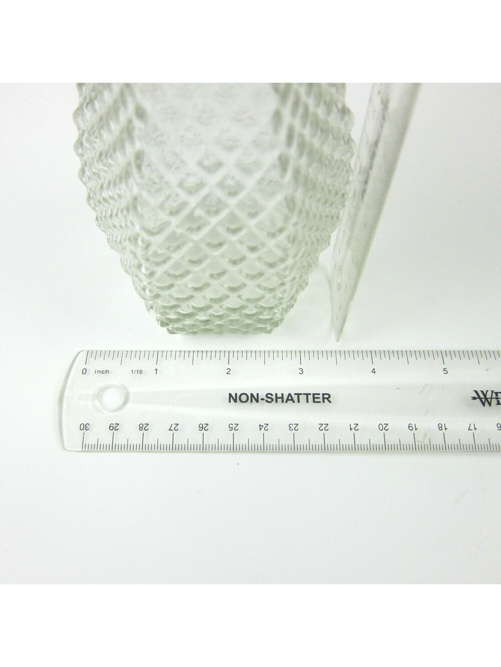 Vintage Hoosier Glass Vase Diamond Pattern Pineapple 6" Mid-Century Modern 1950s - Picture 10 of 11